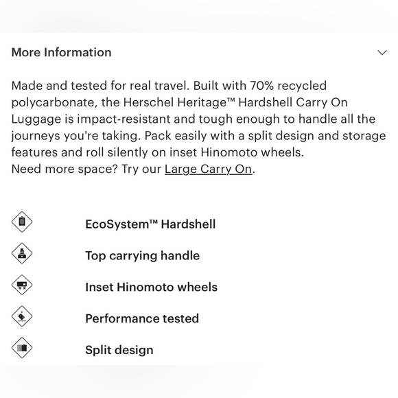 NWT: Herschel Carry On Luggage - Picture 5 of 5